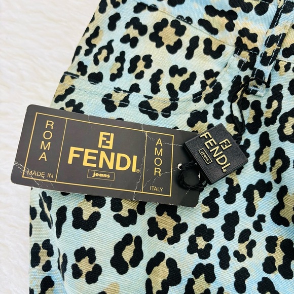 Fendi Tessuto Leopard Cheetah Print Pants size EU 45 US 31 - Picture 5 of 16